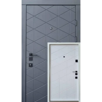 Вхідні двері Qdoors Авангард Бакарді (антрацит/біла емаль)
