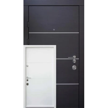 Вхідні двері Qdoors Авангард Горизонт AL (венге темний горизонт/біле дерево)