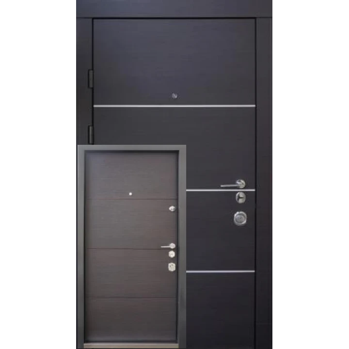 Вхідні двері Qdoors Авангард Горизонт AL (венге темний горизонт)