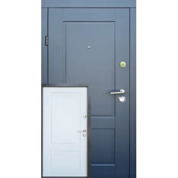 Вхідні двері Qdoors Еталон Соната (антрацит/біле дерево)