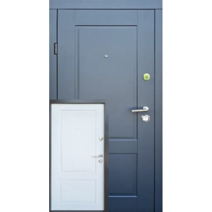 Вхідні двері Qdoors Еталон Соната (антрацит/біле дерево)