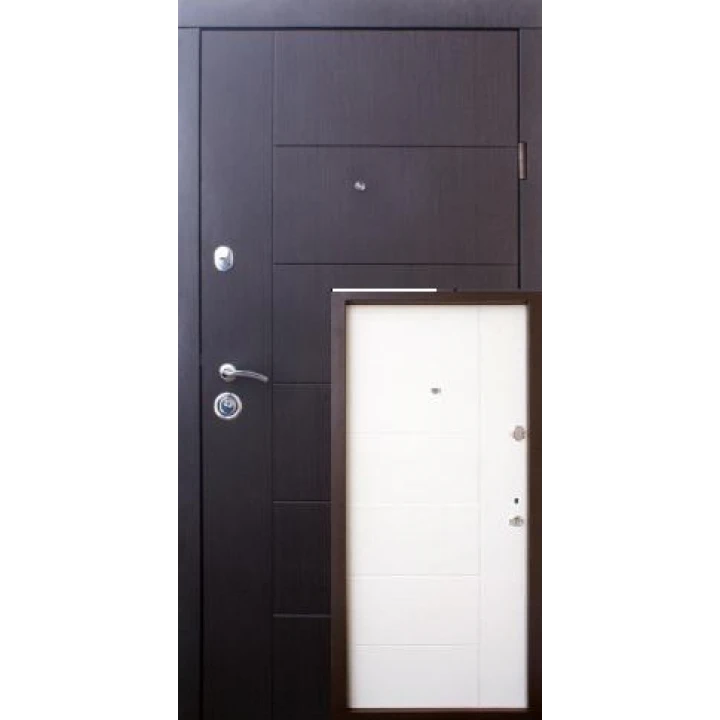 Вхідні двері Qdoors Еталон Арізона (венге темний/венге ванільний горизонт)