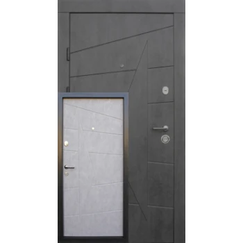 Вхідні двері Qdoors Преміум Акцент (бетон темний/бетон сірий)