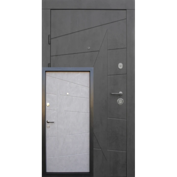 Вхідні двері Qdoors Преміум Акцент (бетон темний/бетон сірий)