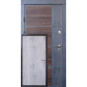 Вхідні двері Qdoors Преміум Бостон-М (бетон темний/бетон світлий)