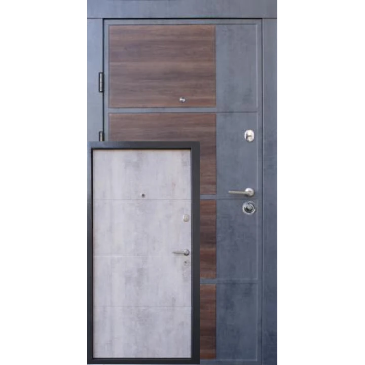 Вхідні двері Qdoors Преміум Бостон-М (бетон темний/бетон світлий)
