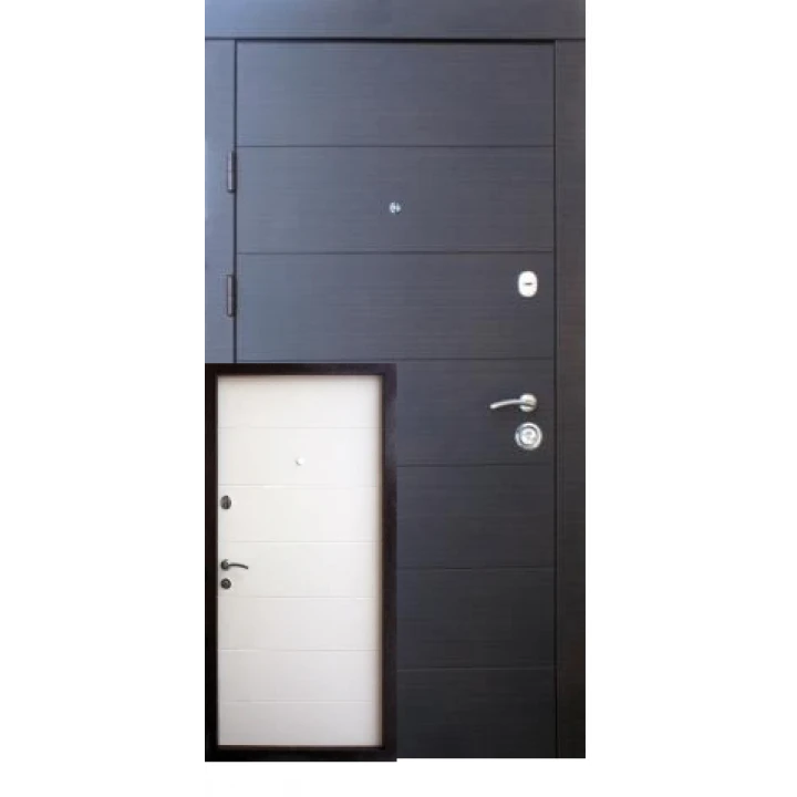 Вхідні двері Qdoors Преміум Горизонталь (венге темний горизонт/ванільний горизонт)