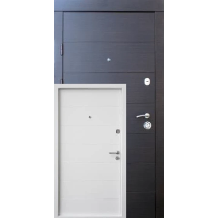 Вхідні двері Qdoors Преміум Горизонталь (венге темний горизонт/ванільний горизонт) короб 2 кольори