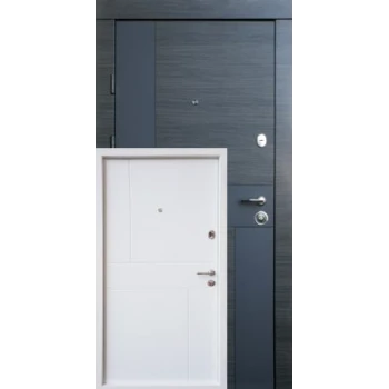Вхідні двері Qdoors Преміум Стиль-М (венге сірий горизонт/біле дерево) короб 2 кольори