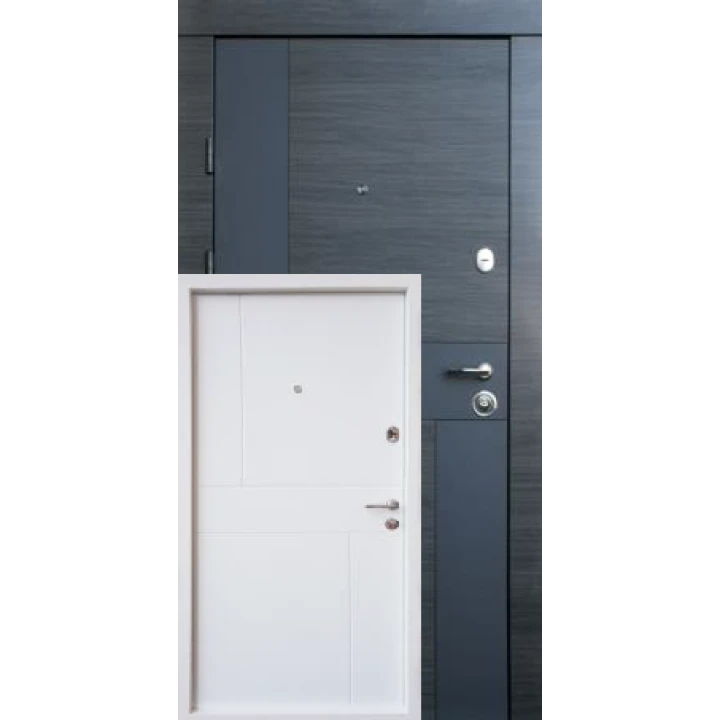 Вхідні двері Qdoors Преміум Стиль-М (венге сірий горизонт/біле дерево) короб 2 кольори