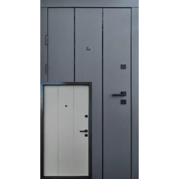 Вхідні двері Qdoors Преміум Вертикаль-АК (антрацит/грей софт)