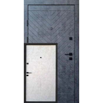 Вхідні двері Qdoors Преміум Некст (мрамор темний / бетон бежевий)