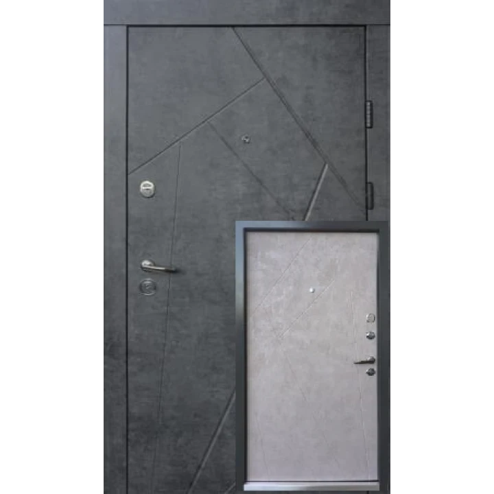 Вхідні двері Qdoors  Ультра Флеш (мрамор темний/бетон бежевий)