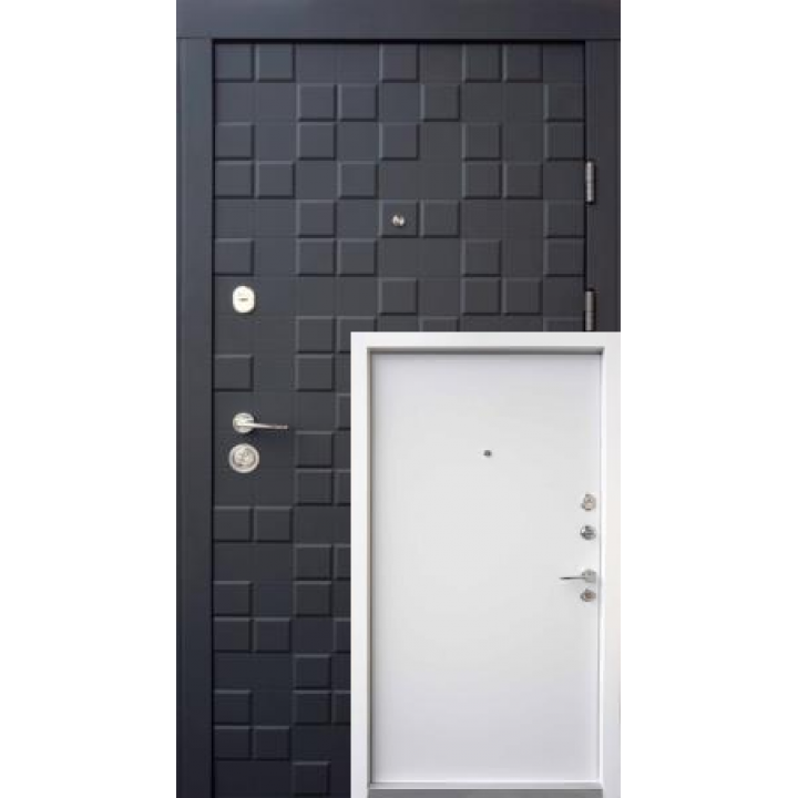Вхідні двері Qdoors  Ультра Онтаріо (софт чорний/білий супермат)