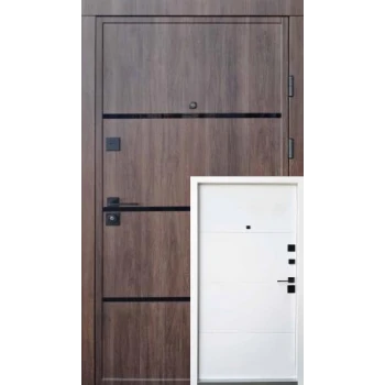 Вхідні двері Qdoors  Ультра Акорд (дуб табак / біле дерево)