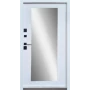 Вхідні двері Qdoors  Ультра Міроу (мармур темний/біла емаль + дзеркало)