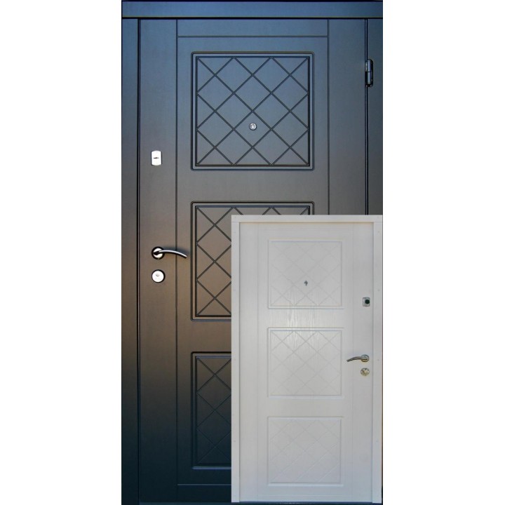 Вхідні двері Redfort Оптима Верона графіт/білий сатин (квартира)